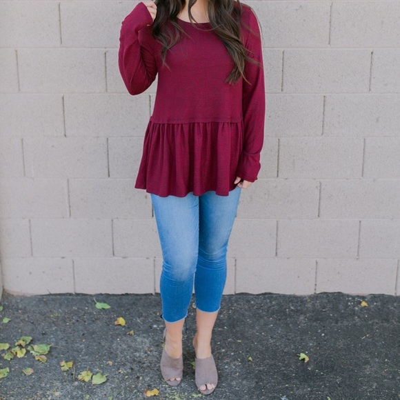 JODIFL sweater in maroon or burnt red - Picture 3 of 6